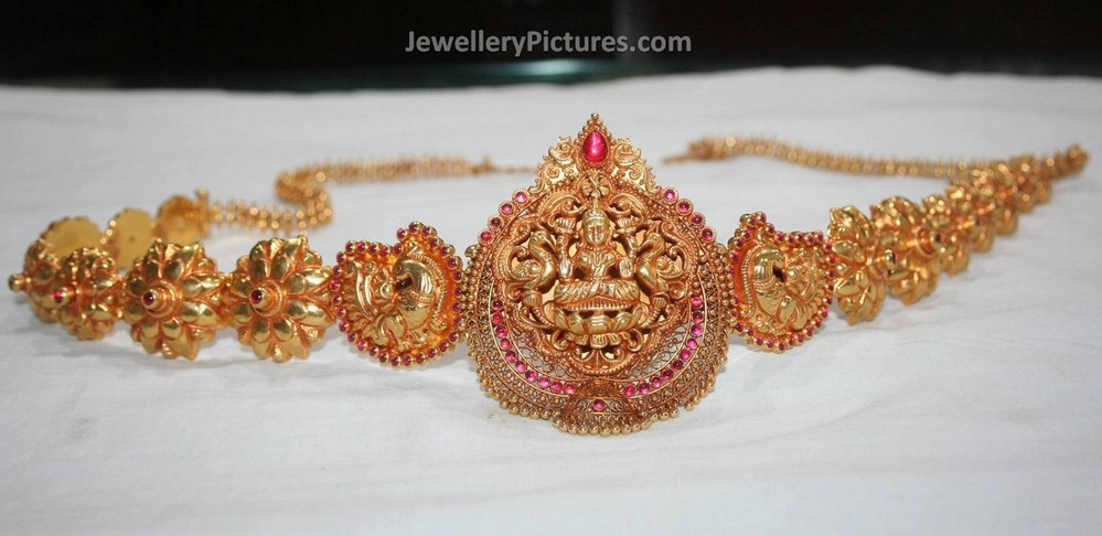 customized lakshmi devi gold waist belt
