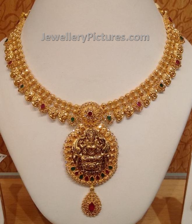 lakshi devi pendent mango necklace