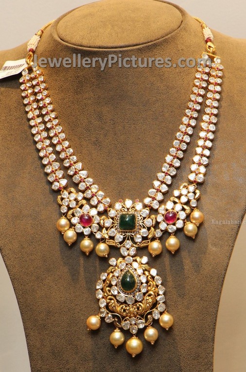 pachi work uncut diamond necklace