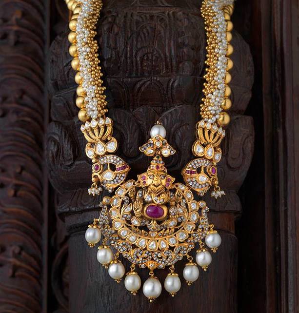 gold ganesha pendent antique necklace