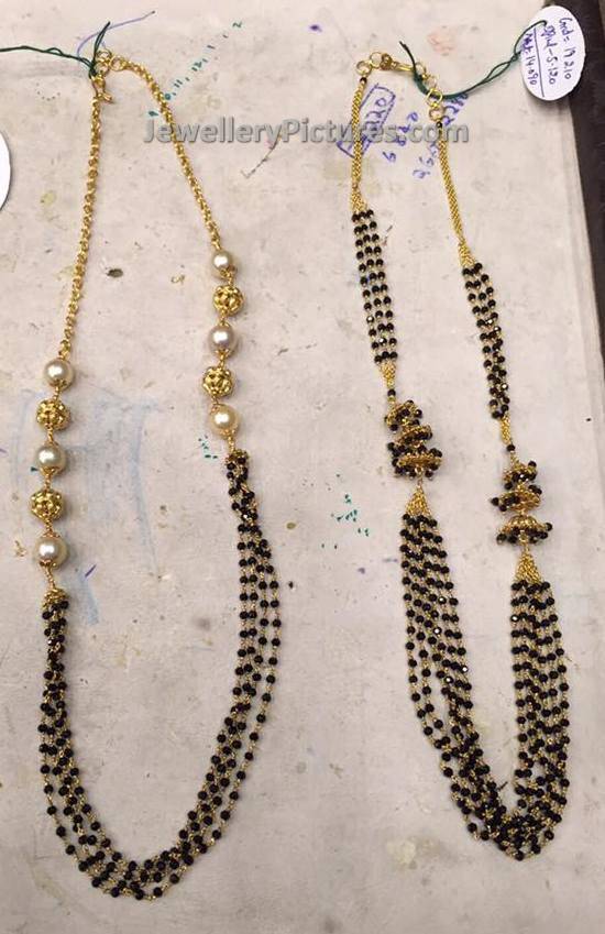 Multi Strand Black Beads Chain Designs 