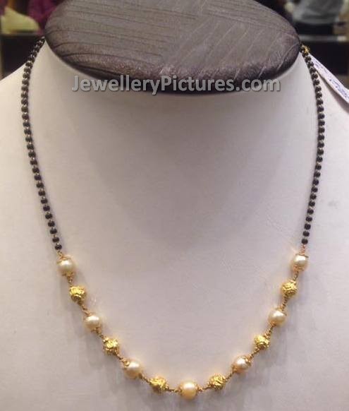 short nallapusalu chain with pearls
