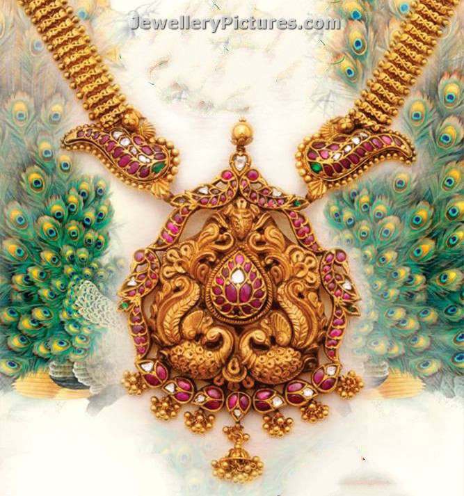 Antique Gold Pendant Designs For Haram Jewellery Designs