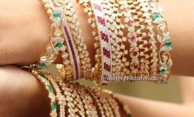 Diamond Bangles Latest Indian Jewelry 