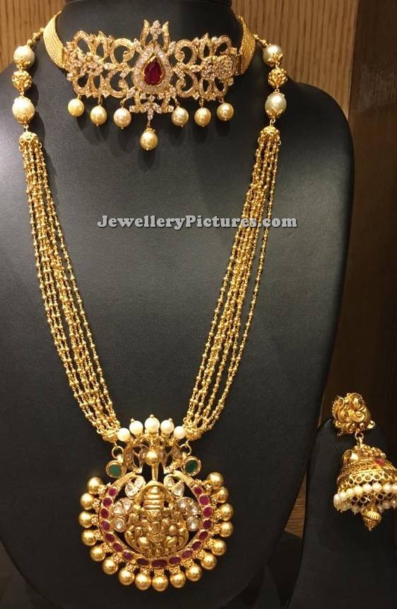 Long Necklace Antique Gold Jewellery Designs Catalogue
