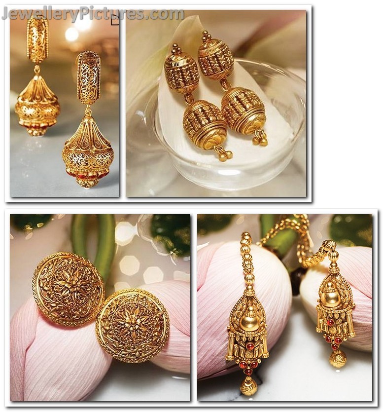 Antique Earrings from Tanishq Divyam Collection - Jewellery Designs