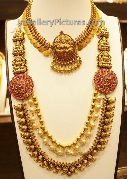 Temple Mango Mala with Lakshmi devi - Jewellery Designs