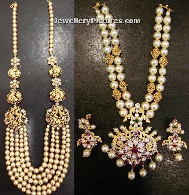 Pearl Sets Designs In Gold - Jewellery Designs